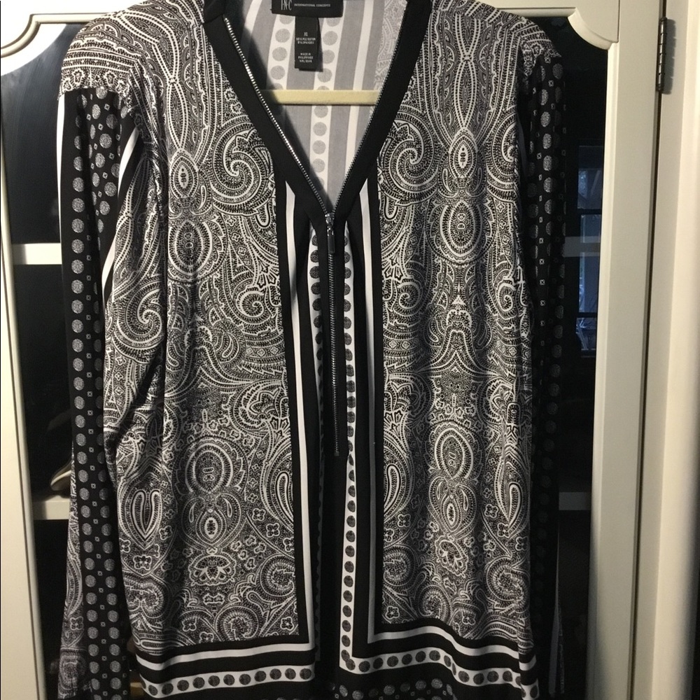 INC zip front shirt